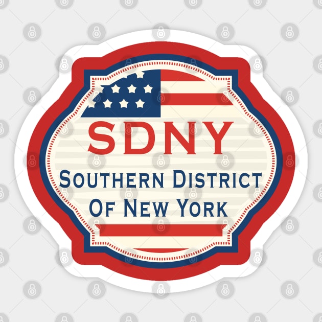 SDNY southern district court of new york Sticker by Mako Design 